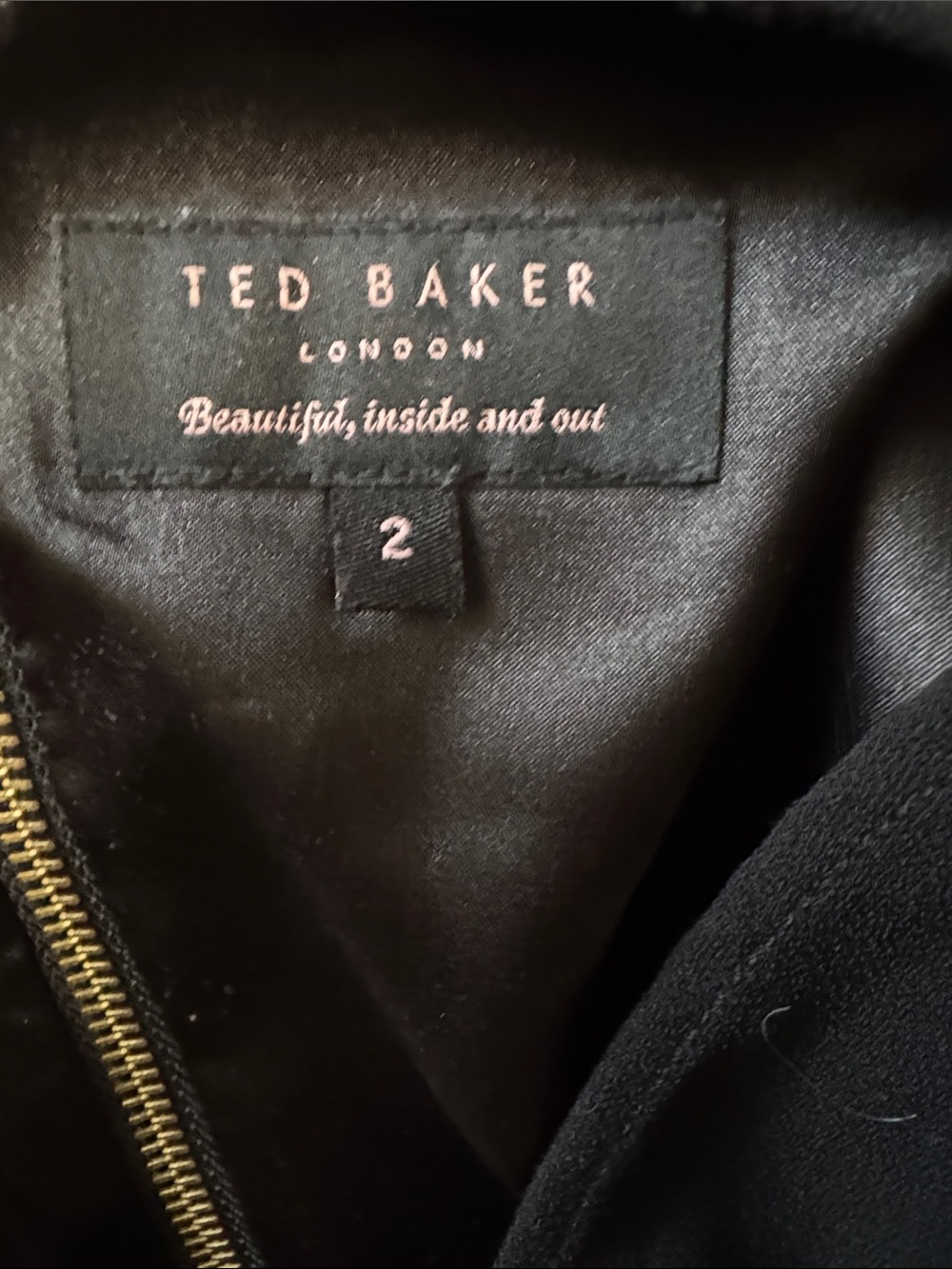 Ted Baker Black Sleeveless Jumpsuit with Gold Chain Neck - Picture 2 of 3